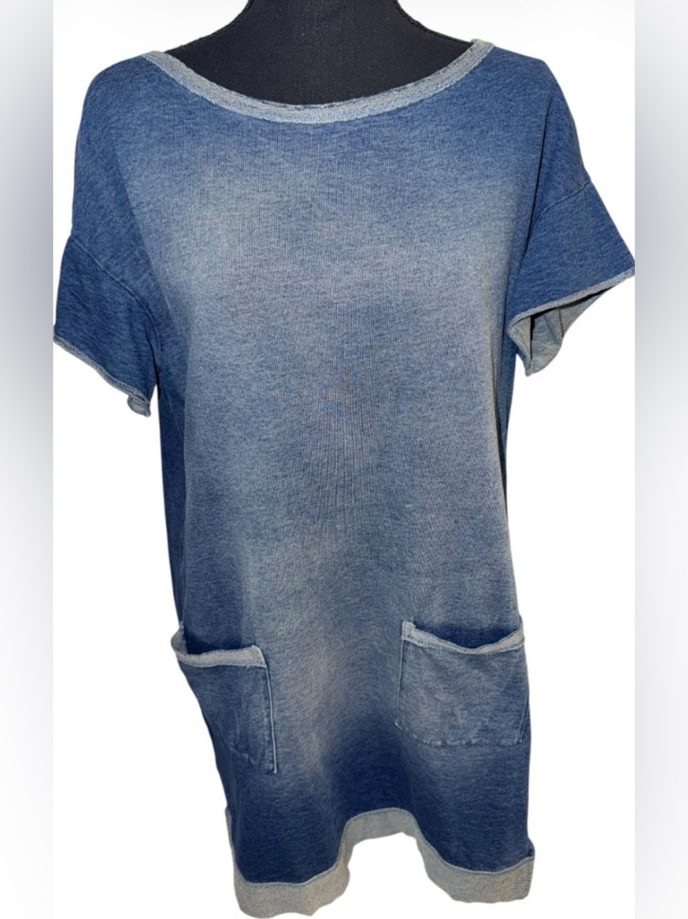 Michael Stars Women’s Blue Gray Grey Dress Tunic Casual Comfort Size Small